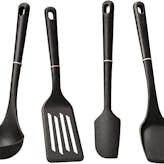 Meyer Silicone Kitchen Cooking Utensil and Tool Set, 4-Piece, Matte Black