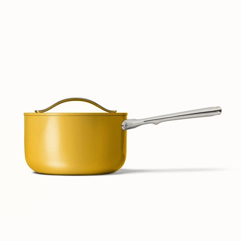 Caraway Non-Stick 1.75qt Ceramic Sauce Pan, Marigold