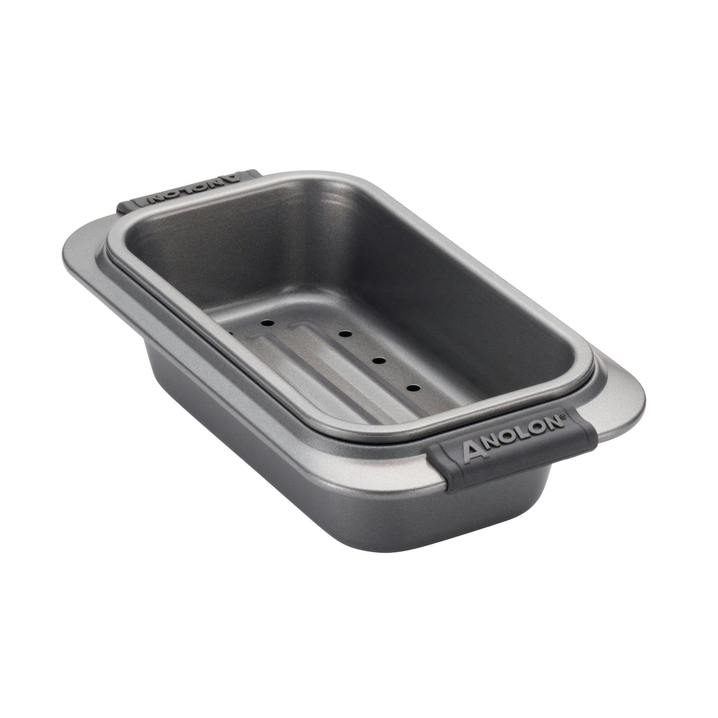 Anolon Pro-Bake Bakeware Aluminized Steel Half Sheet Baking Pan Set,  2-Piece, Silver 