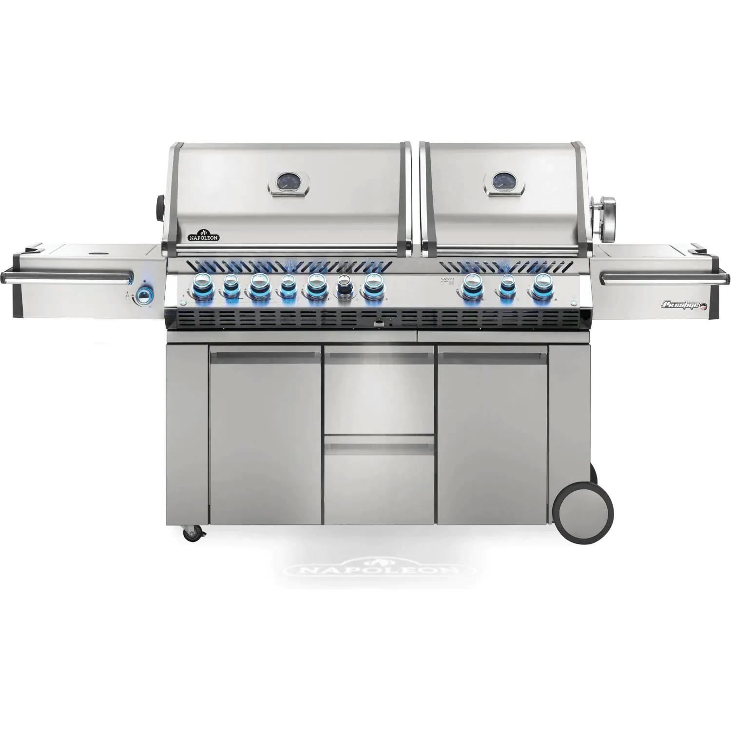 Napoleon Prestige PRO 825 Gas Grill with Infrared Rear Burner, Double Infrared Sear Burner and Side Burner and Rotisserie Kit · Natural Gas