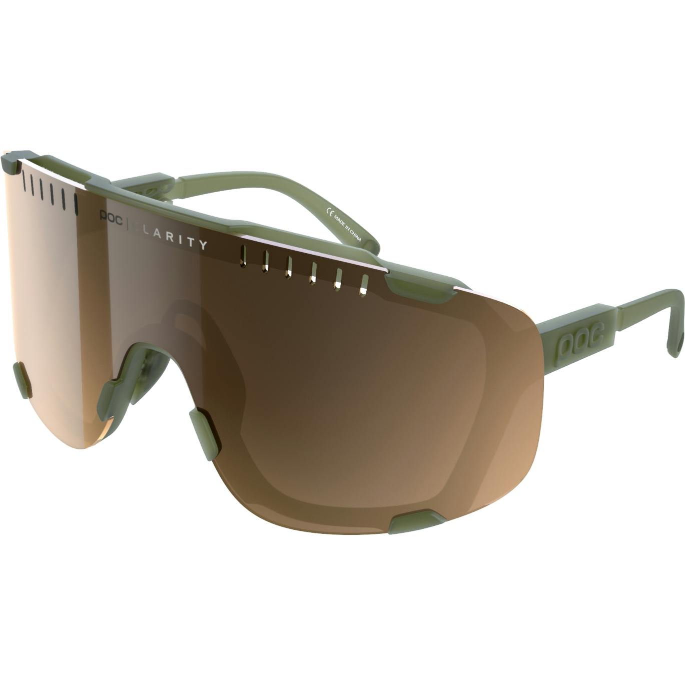 POC Devour Sunglasses · Epidote Green · Brown/Silver Translucent Mirror
