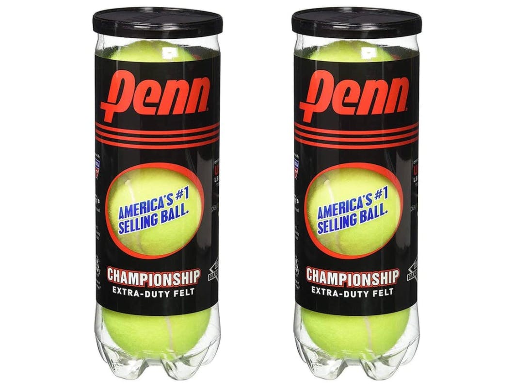 Product image of two containers of Penn Championship Extra Duty Tennis Balls. 
