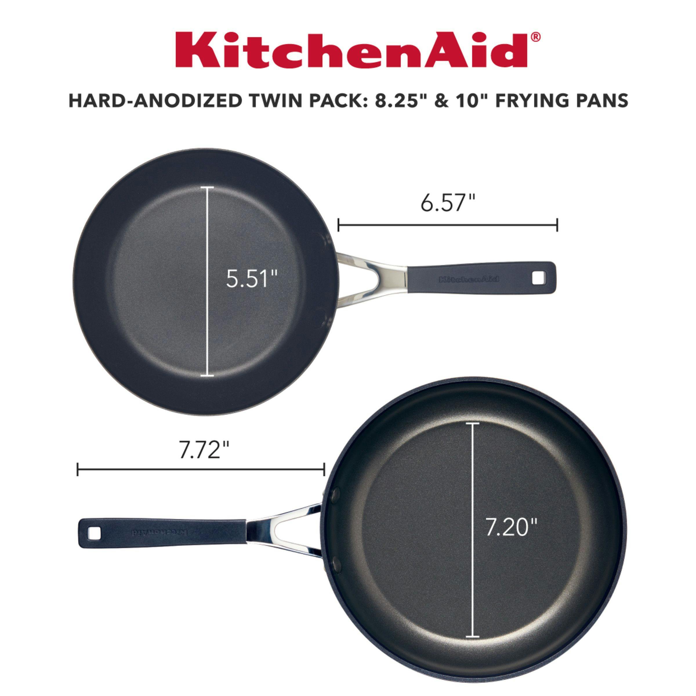 KitchenAid Hard Anodized Nonstick Frying Pan Set, 2-Piece, Onyx Black