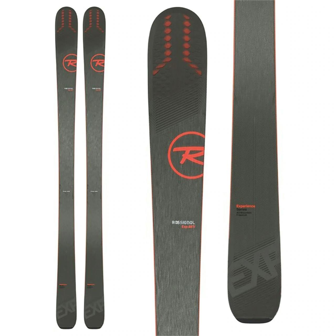 A product image of black and red Rossignol Experience 88 TI Skis (173 cm).