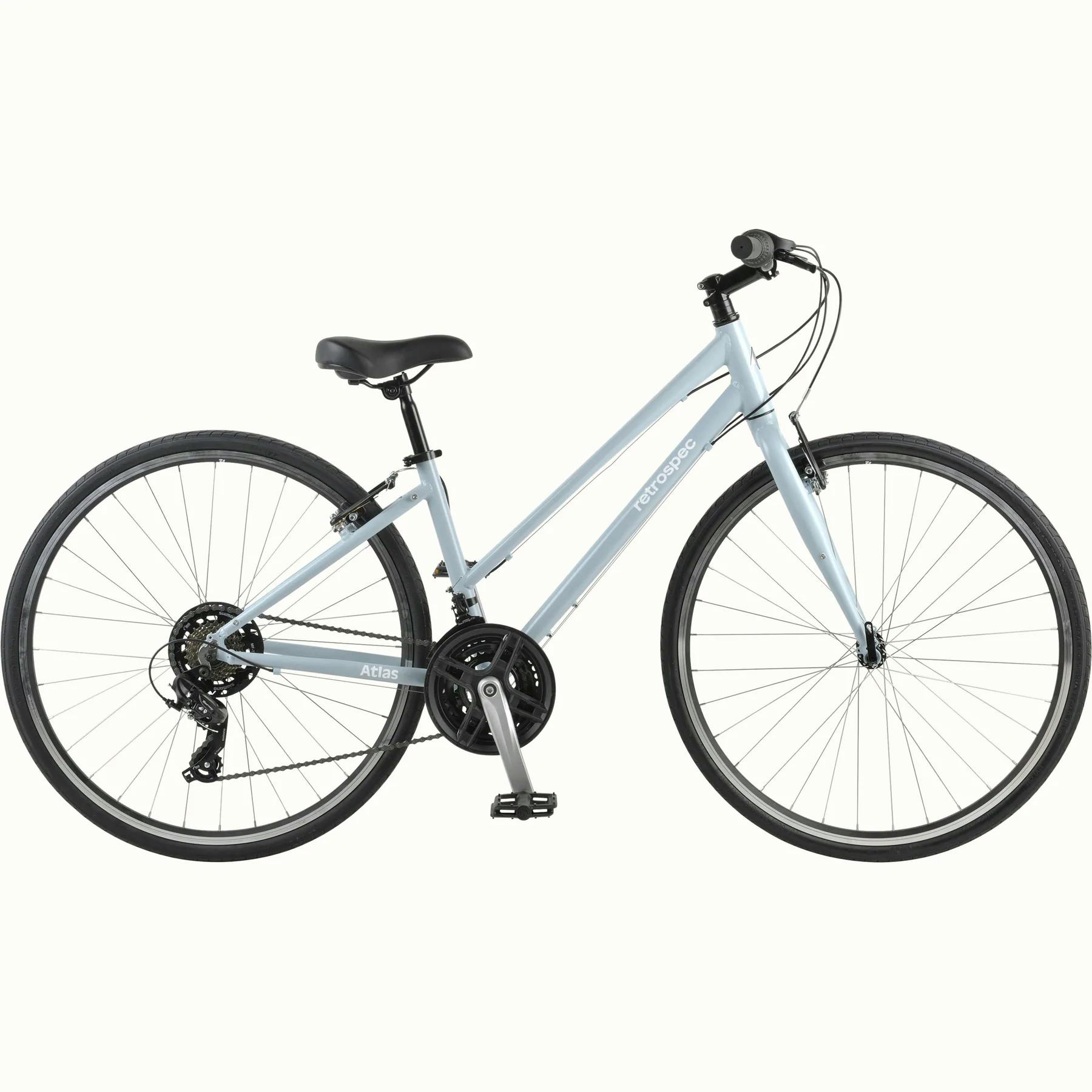 Retrospec Atlas Fitness Hybrid Step-Thru Commuter Bike · Satin Crystal Blue · S/M
