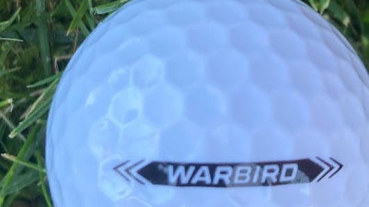 The Callaway Warbird White Golf Ball. 