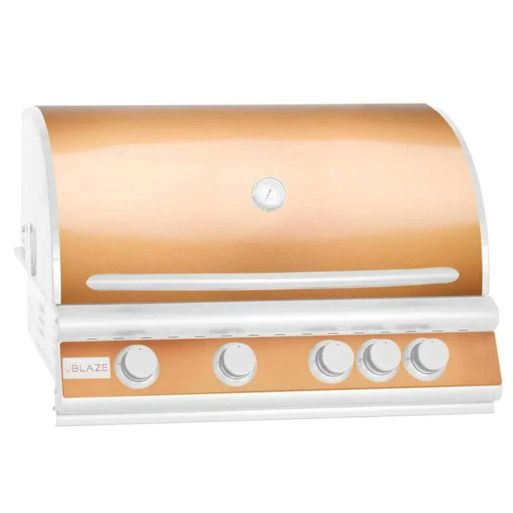 Blaze Premium LTE Grill Skin & Control Panel Cover · 4 Burner · 32 in. · Rose Gold/ Copper
