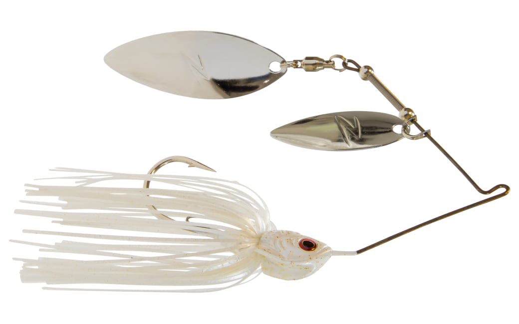 Product image of Z-Man SlingbladeZ Double Willow Spinnerbait - 3/4oz - Pearl Ghost