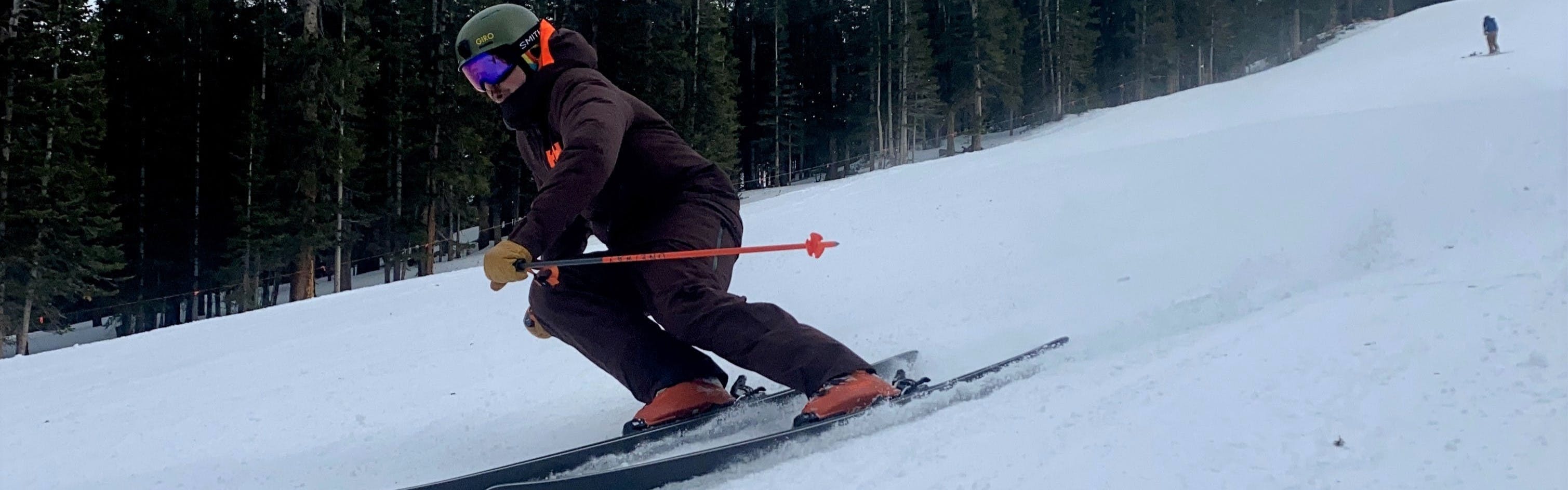 Curated Expert, Evan Korte, skis the 2023 Tyrolia Attack 14 GW binding on the 2023 Salomon Stance 96 at Loveland Ski Area, Colorado.