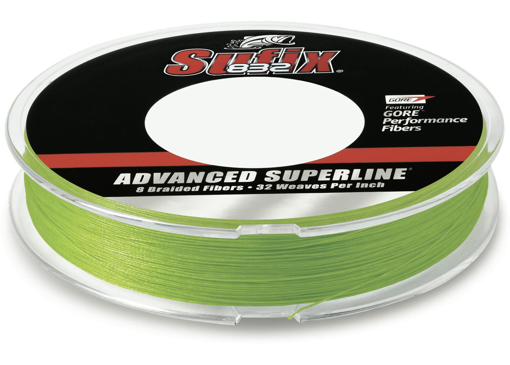 Sufix 832 Advanced Superline · Neon Lime · 300 Yd. · 15