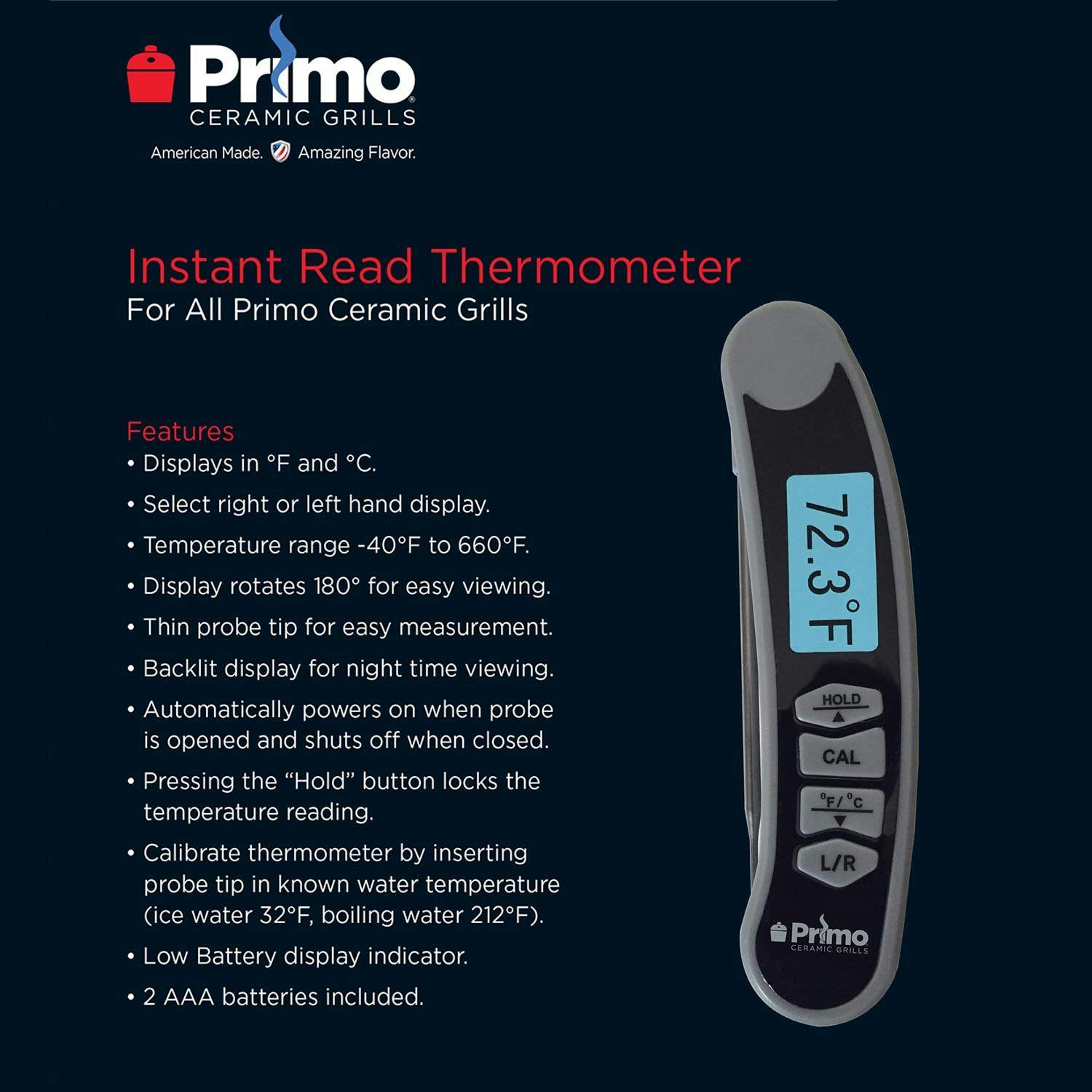 Primo Instant Read Probe Thermometer with Rotating Display