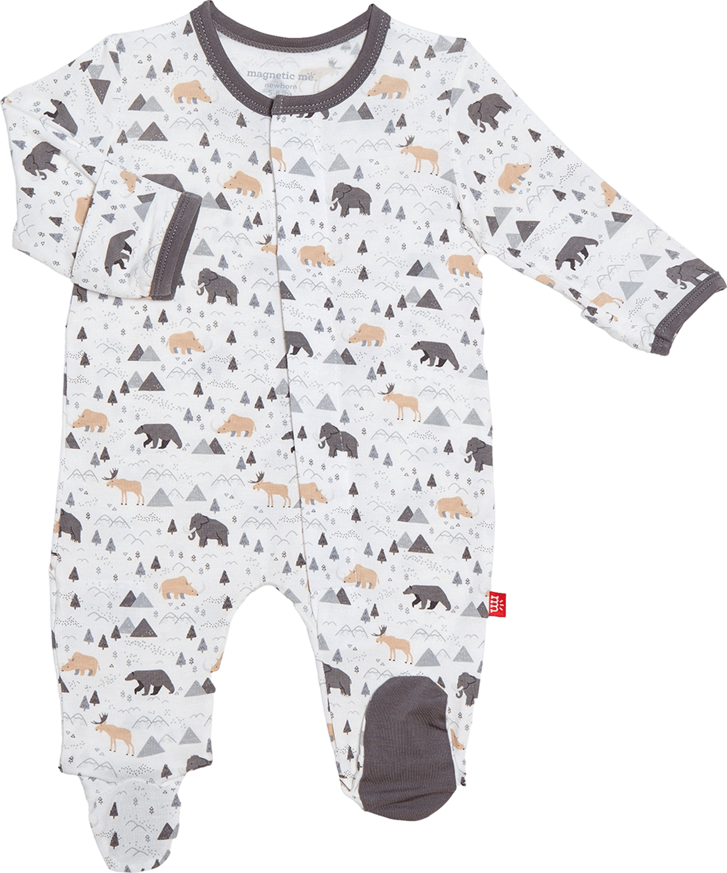 Magnetic Me Modal Footie Tiny Tundra Print · 0-3 months