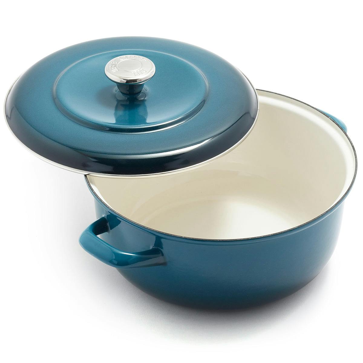 Merten and Storck, Enameled Iron 5.3-QT Dutch Oven, Teal