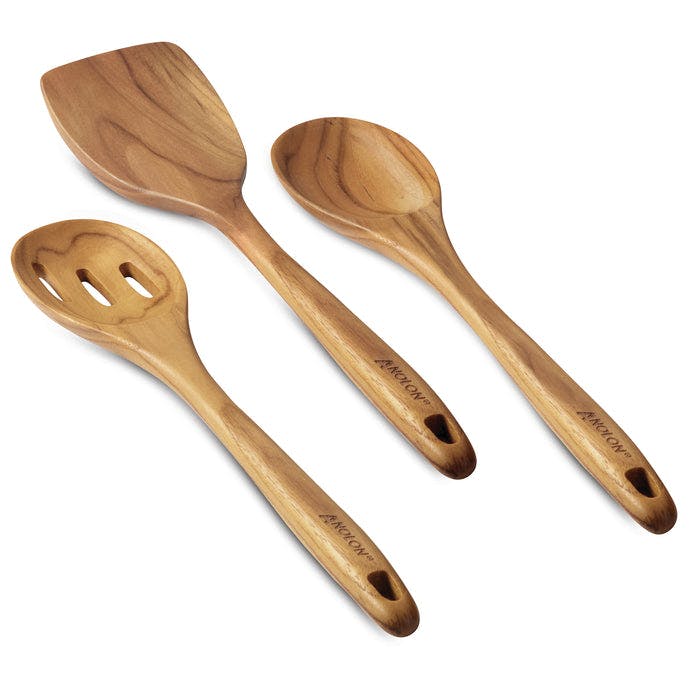 Anolon Teak Wood Tools 13-Inch Tool Set, 3-Piece