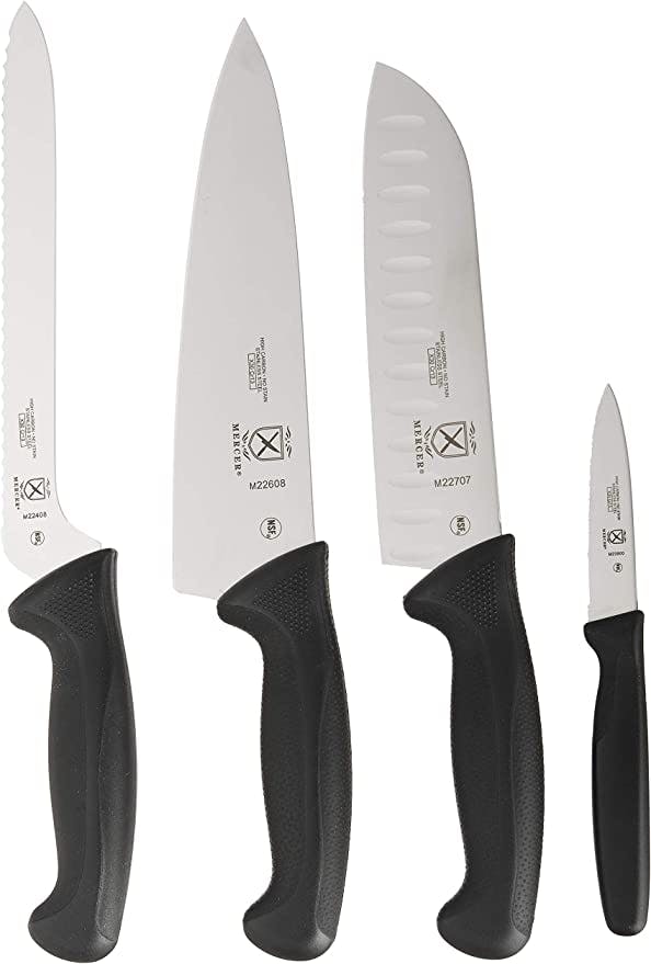  Mercer Culinary Millennia 8-Piece Knife Roll Set, Black  Handles: Block Knife Sets: Home & Kitchen