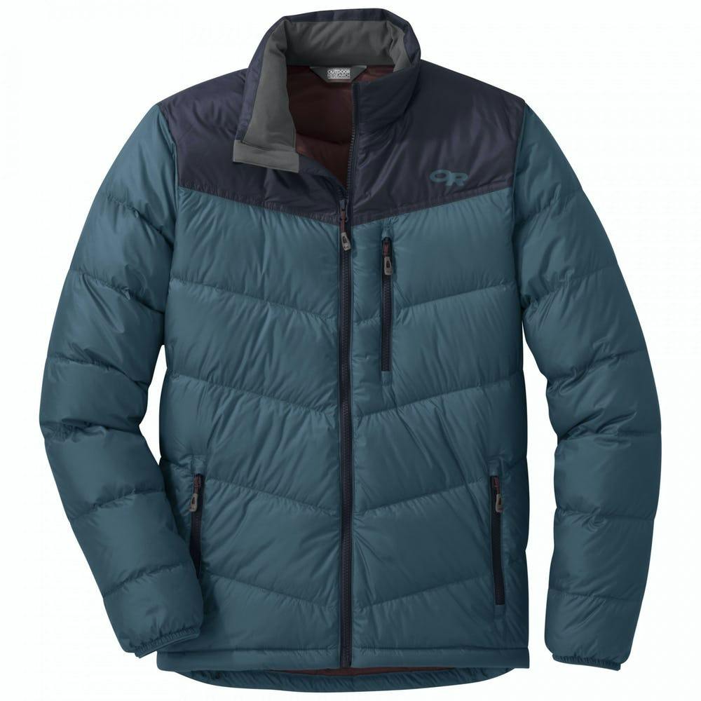 Product image of the Outdoor Research - Transcendent Down Jacket in Prussian Blue/Ink.