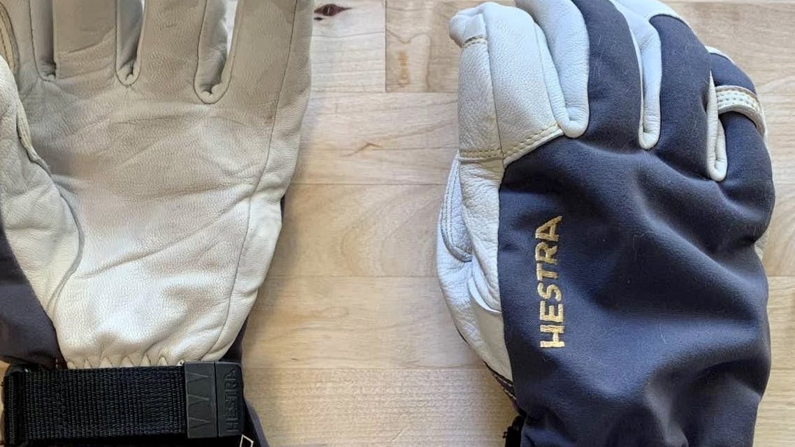 The Hestra Army Leather Heli Ski Gloves.