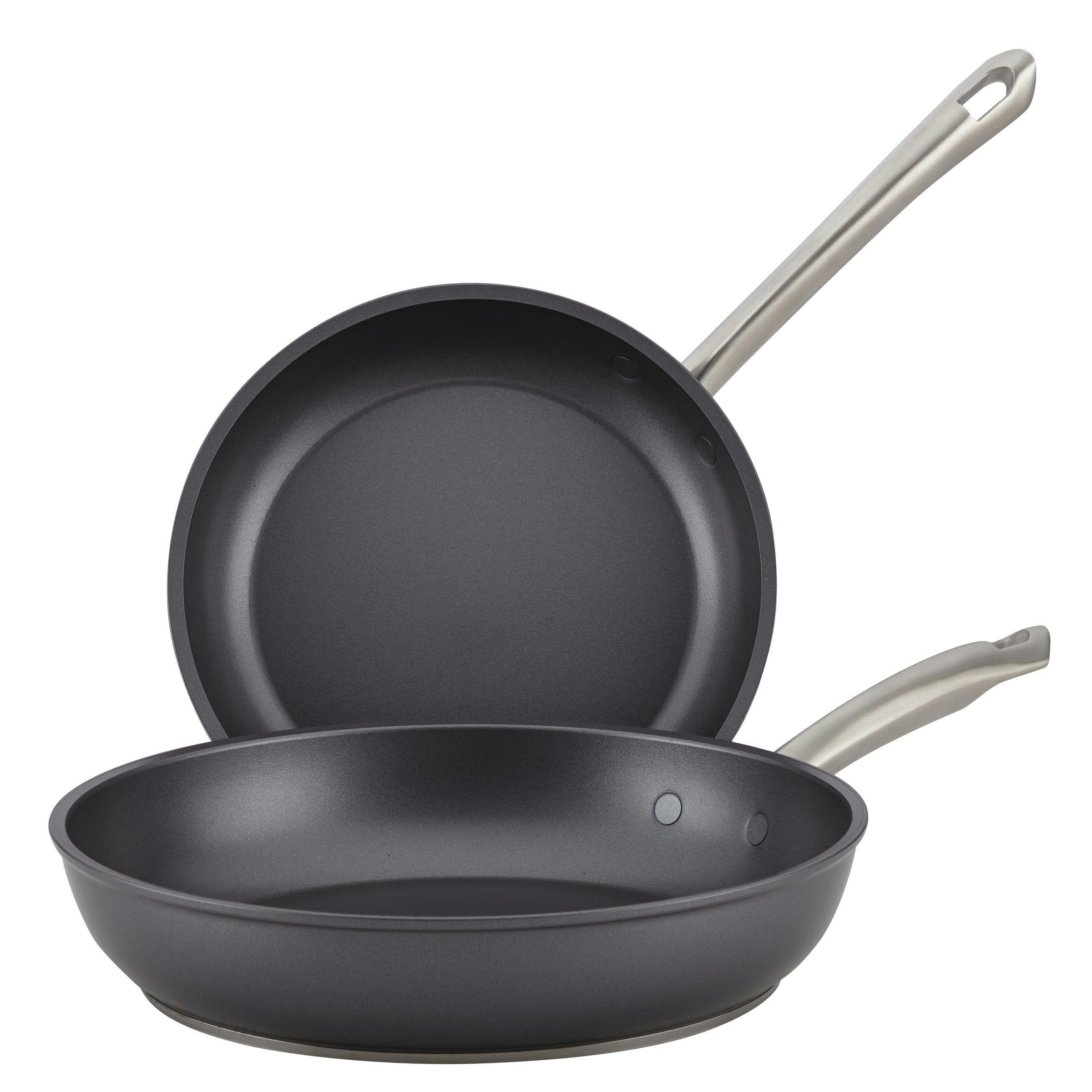 Anolon Accolade Hard Anodized Nonstick Induction Frying Pan Set, 2-Piece, Gray