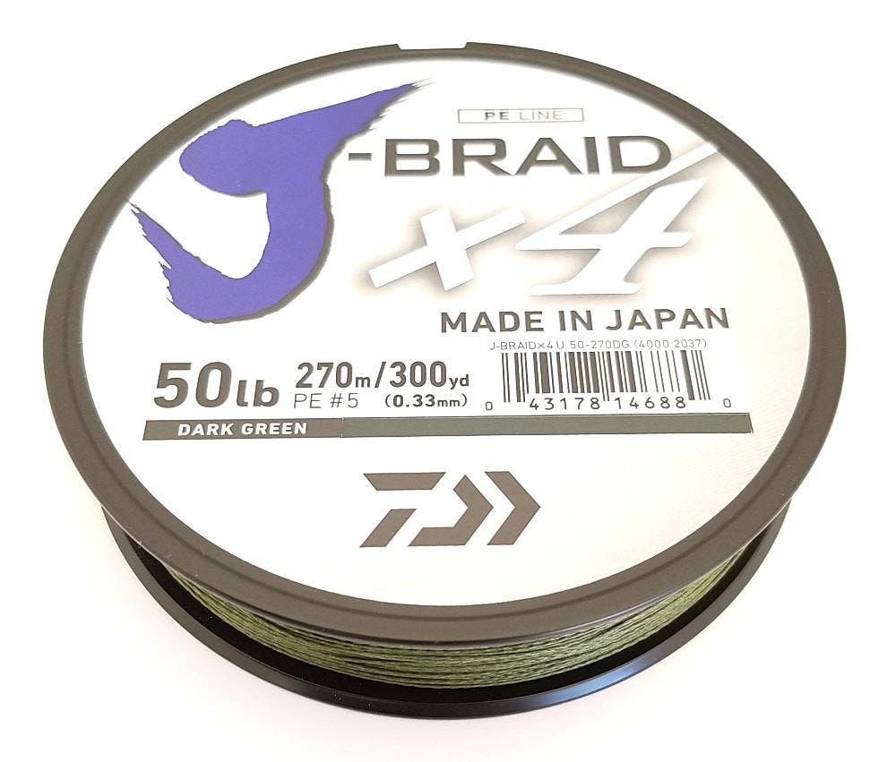 Daiwa J-Braid X4 Dark Green · 150 yards · 30 lbs