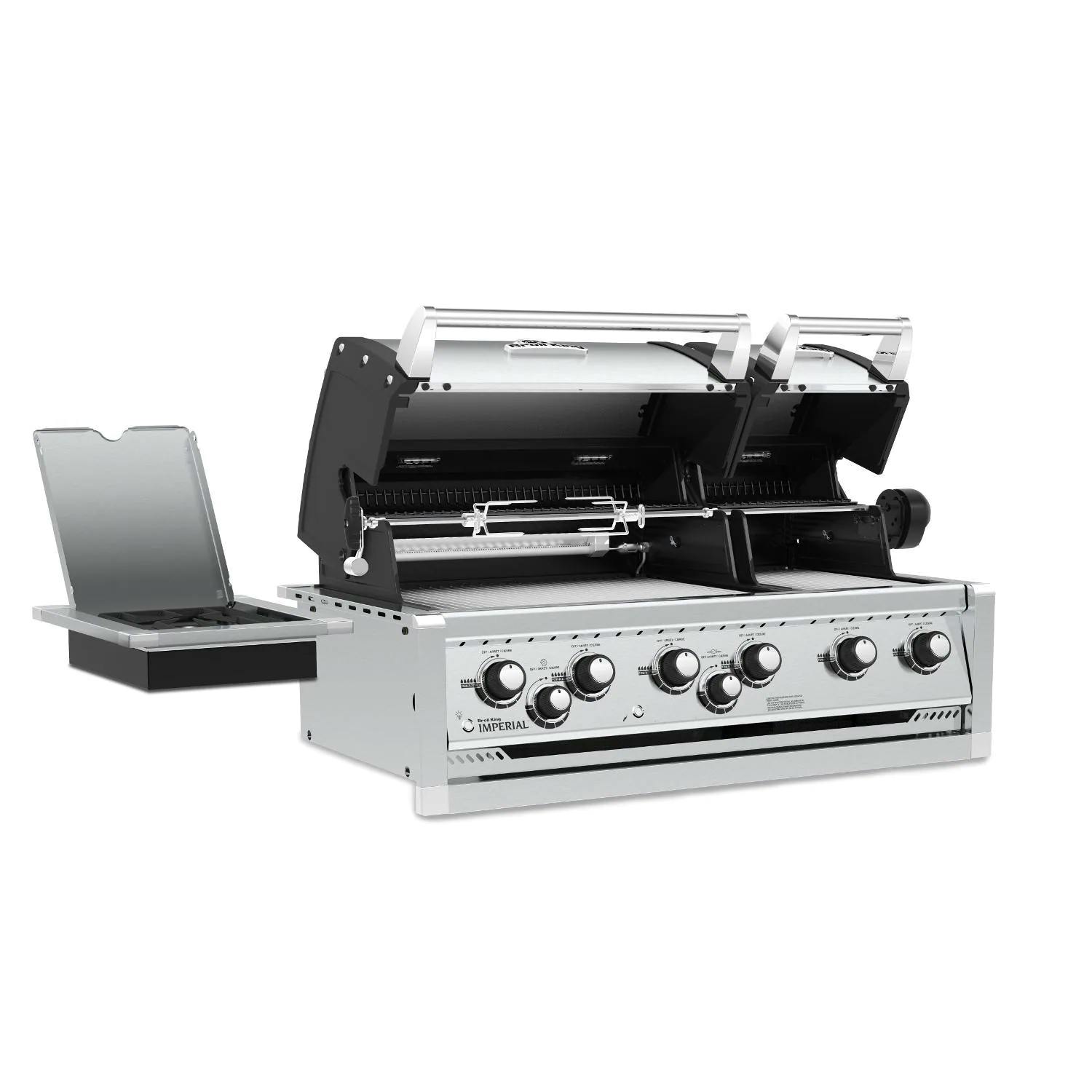 Broil King Imperial S Built-in Gas Grill with Rotisserie and Side Burner