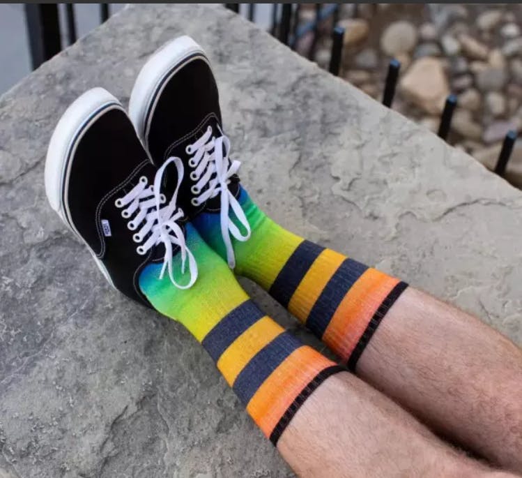 Smartwool Women's Athletic Pride Rainbow Print Crew Socks