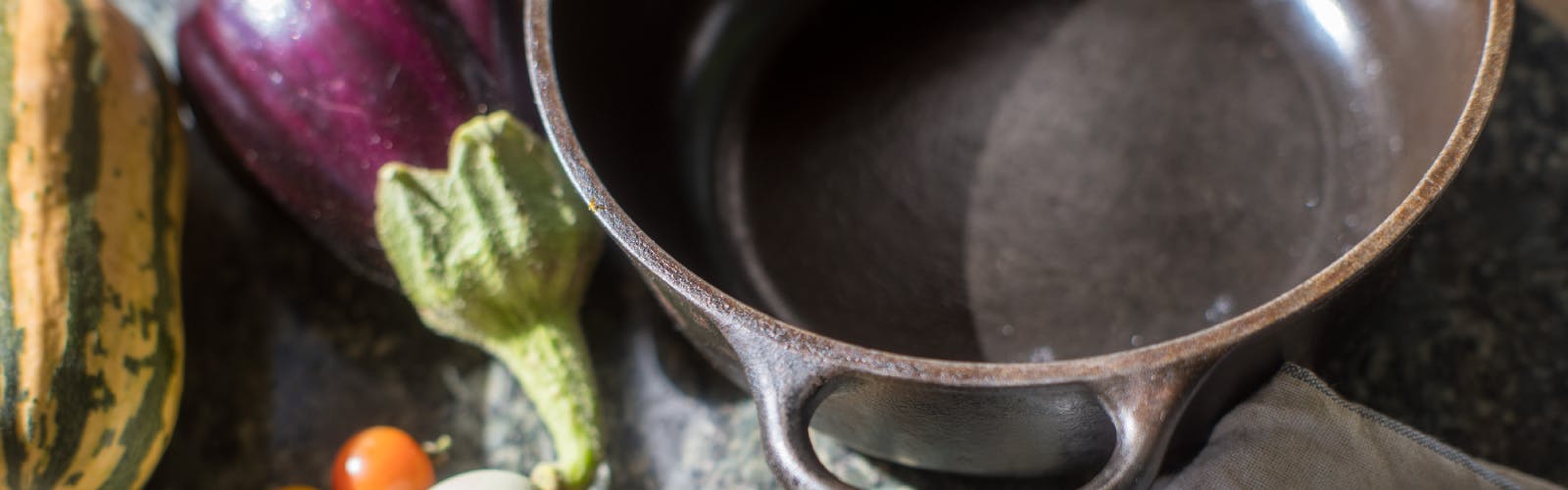 Cast iron pot close-up