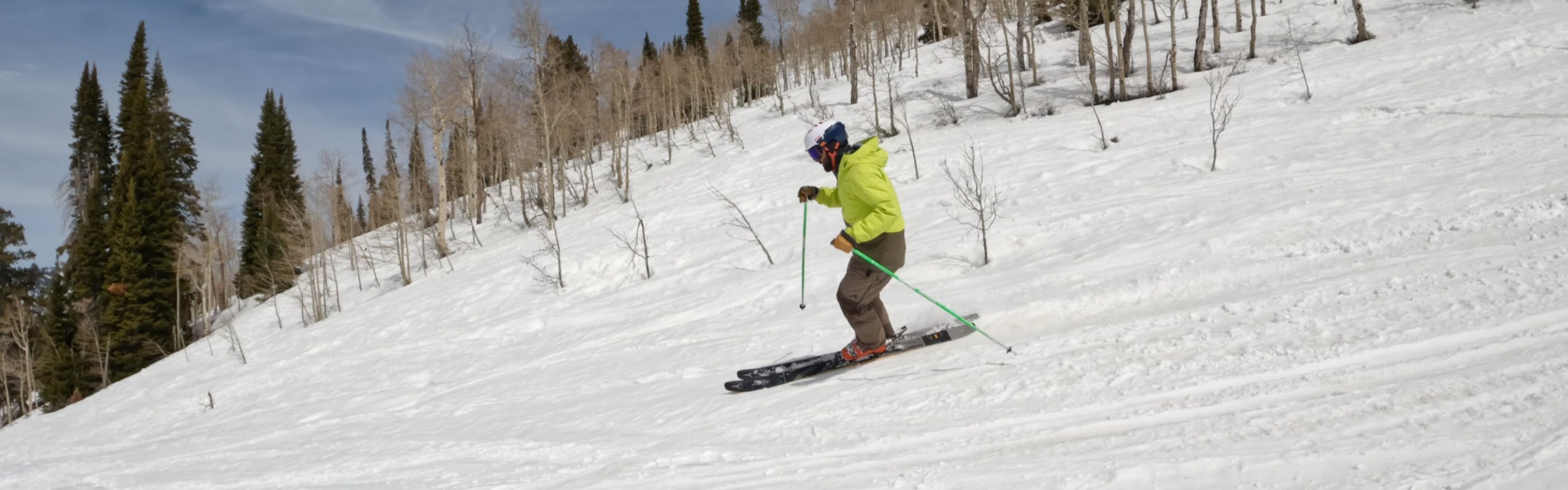 A skier on the 2023 Atomic Backland 100 Skis.