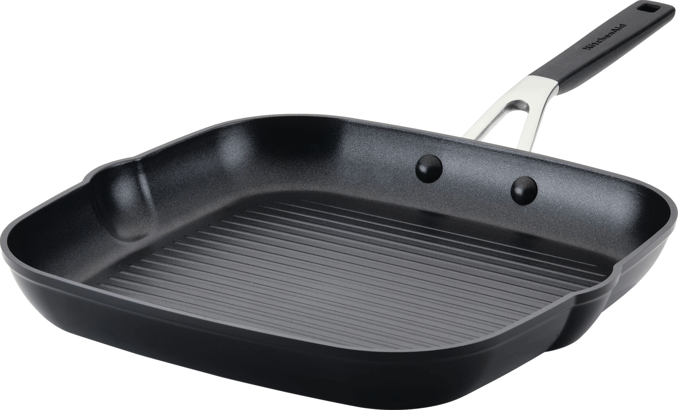 KitchenAid Hard Anodized Square Grill Pan, 11.25-Inch, Onyx Black