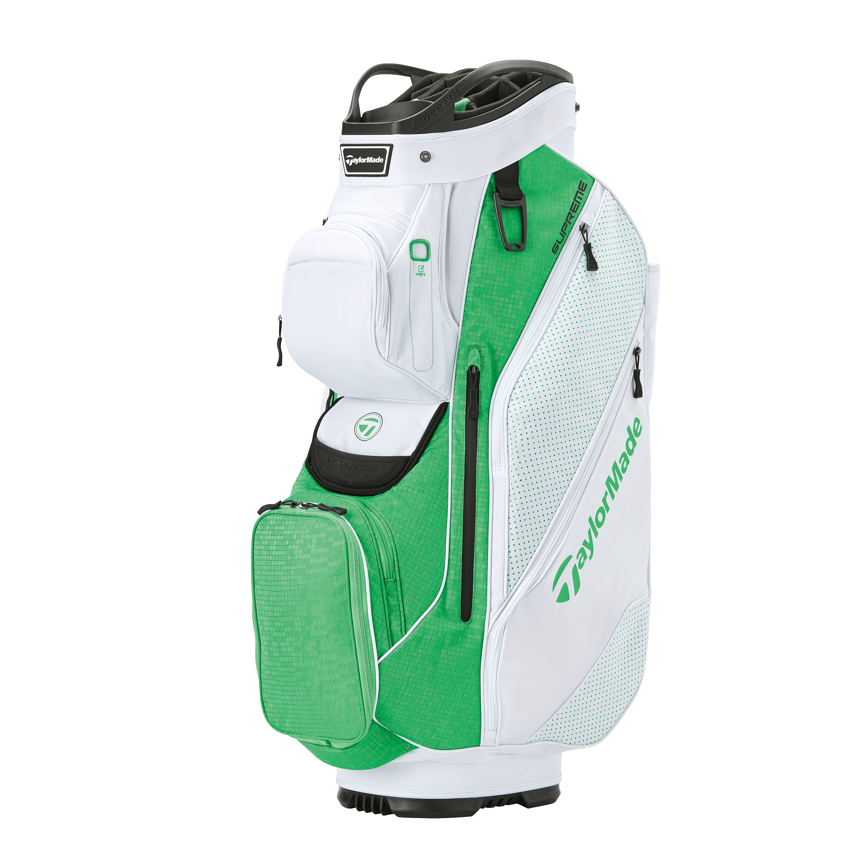 TaylorMade 2022 Supreme Cart Bag · White / Green Neon