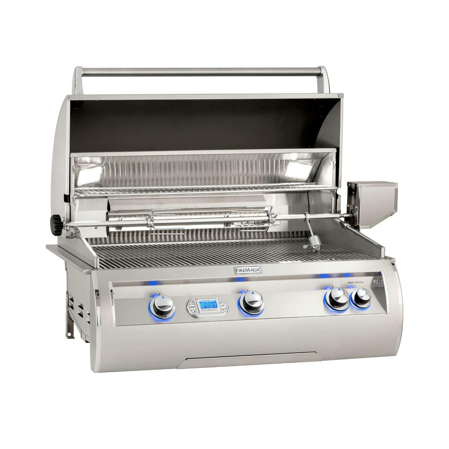 Fire Magic Echelon Diamond Built-in Gas Grill with One Infrared Burner, Rotisserie, and Digital Thermometer