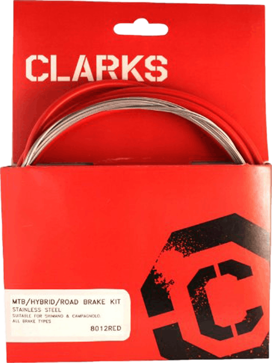 Clarks Stainless Steel Brake Kit Compatible with MTB/Hybrid/Road · Red · 2275mm, Stainless