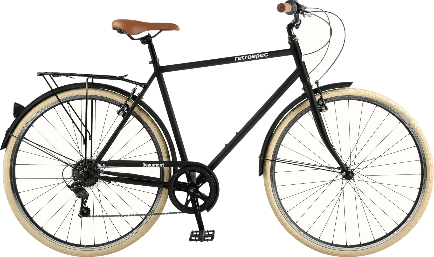 Retrospec Beaumont 7 Speed Commuter Bike · Matte Black · L