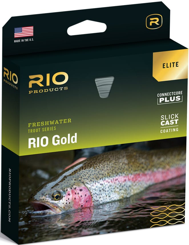 Rio Freshwater Trout Series Elite Rio Gold Fly Line · WF · 8wt · Floating · Moss - Gold - Gray
