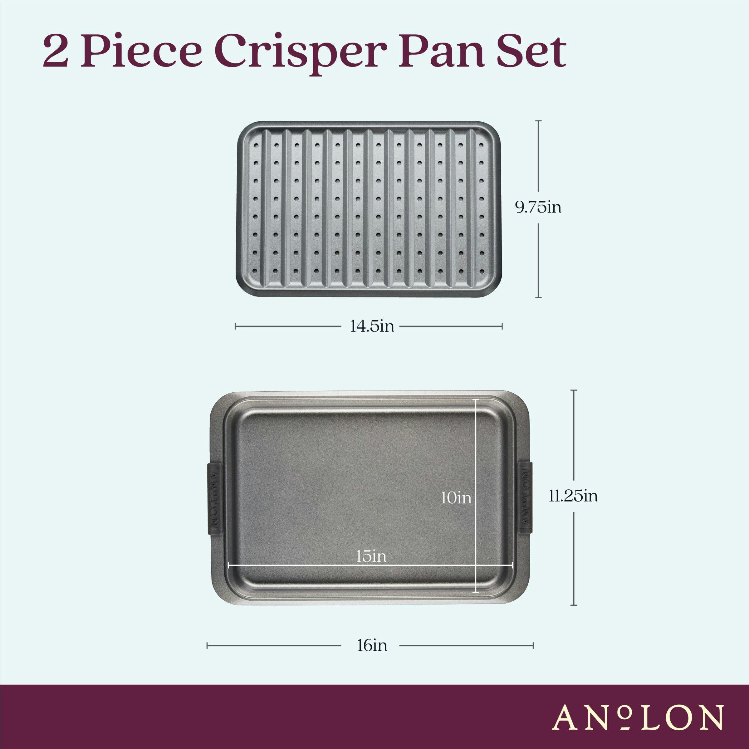 Anolon Advanced Bakeware Nonstick Sheet Pan and Crisper Set, 10-Inch x 15-Inch, Graphite