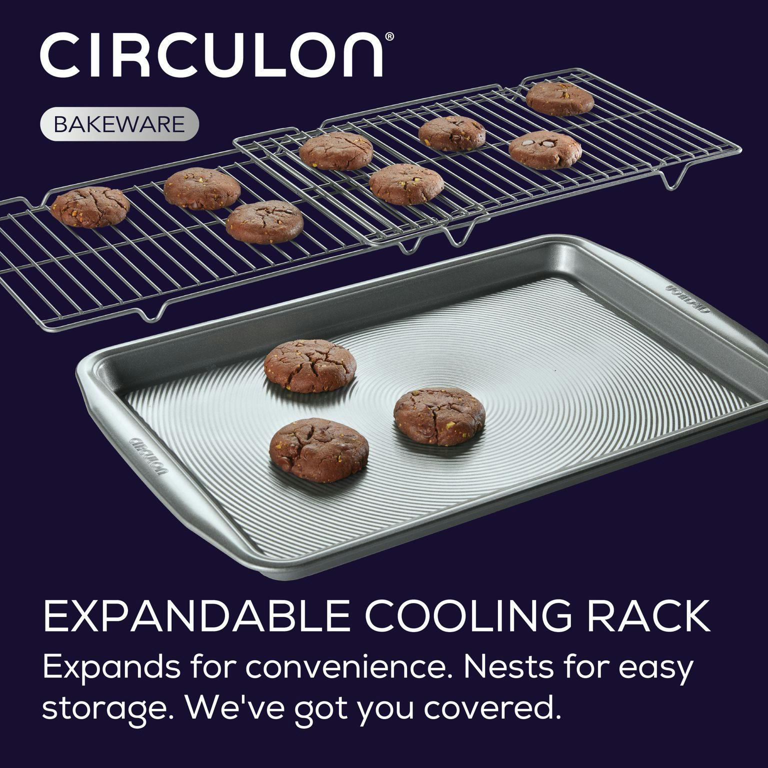 Circulon 11in x 17in Baking Sheet and Cooling R ack 3-Piece Se 