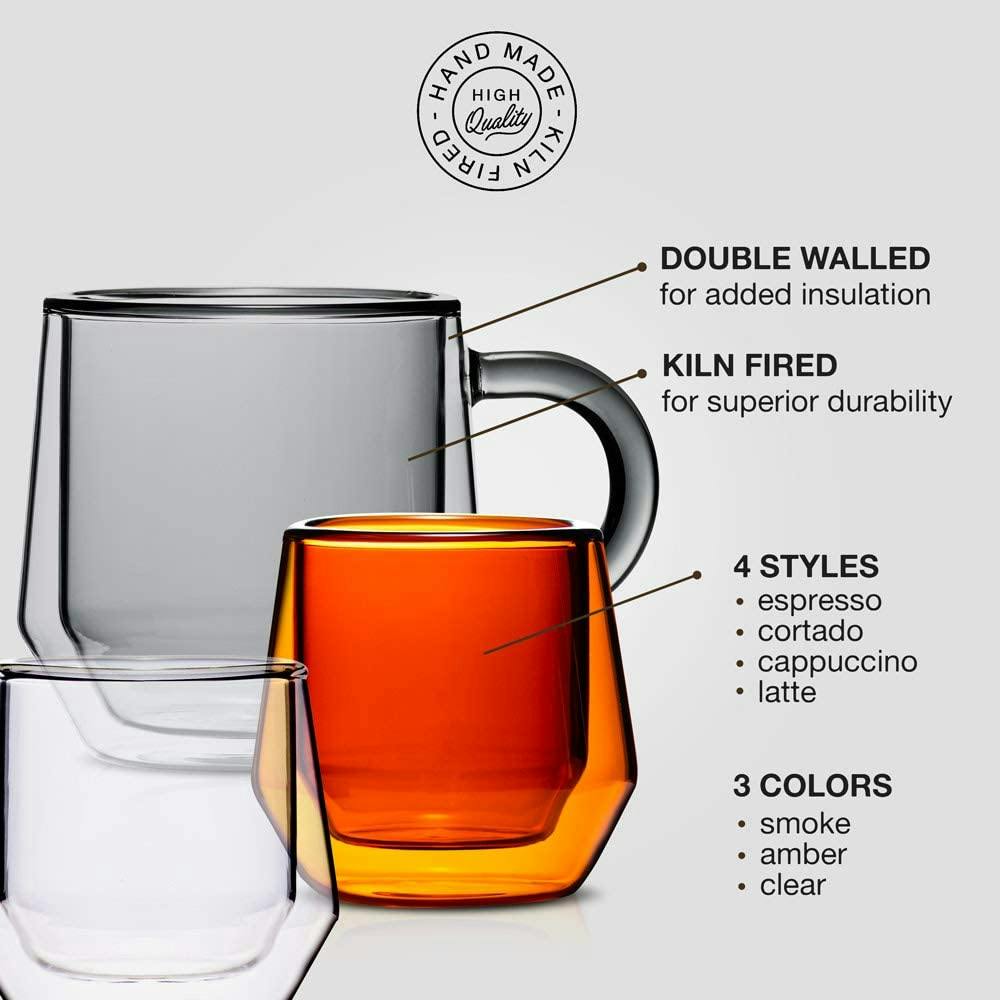 Double Wall Cappuccino Mug, Clear Coffee Mug, Clear Cup, Coffee Mug, Cute Mug in 2023