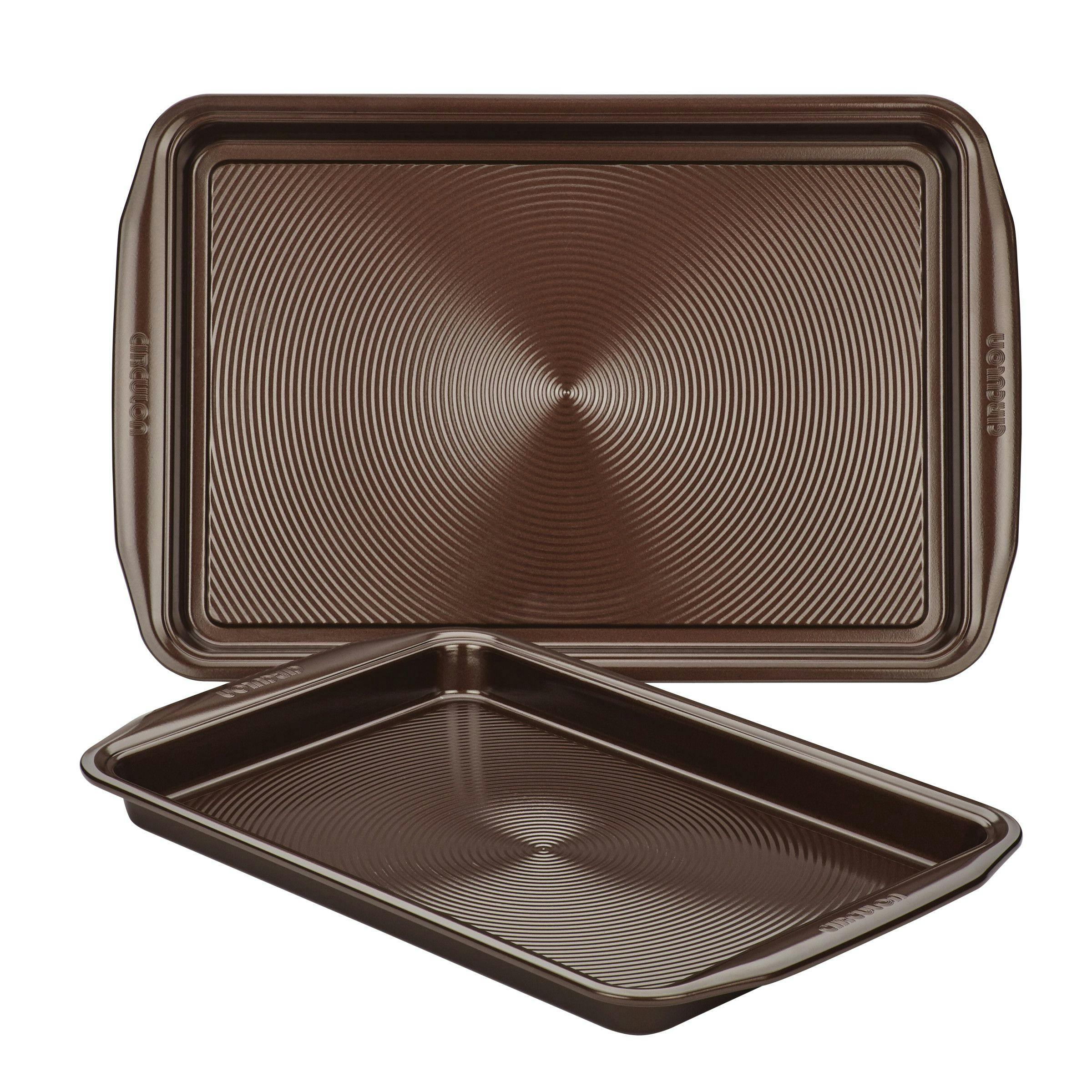 Circulon Bakeware Nonstick Cookie Pan Set, 2-Pieces, Chocolate Brown