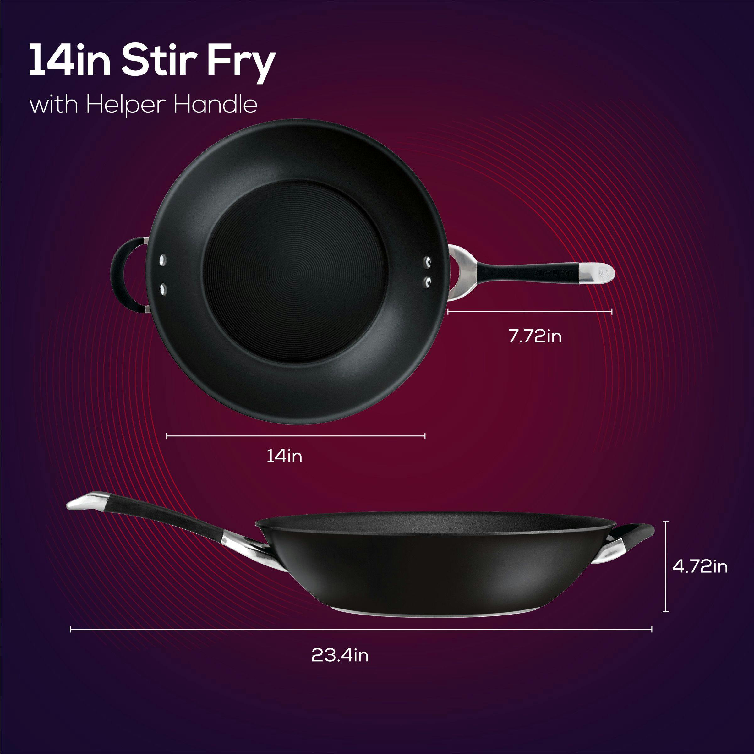 Circulon Elementum 14 Nonstick Hard Anodized Skillet with Helper Handle - Oyster Gray