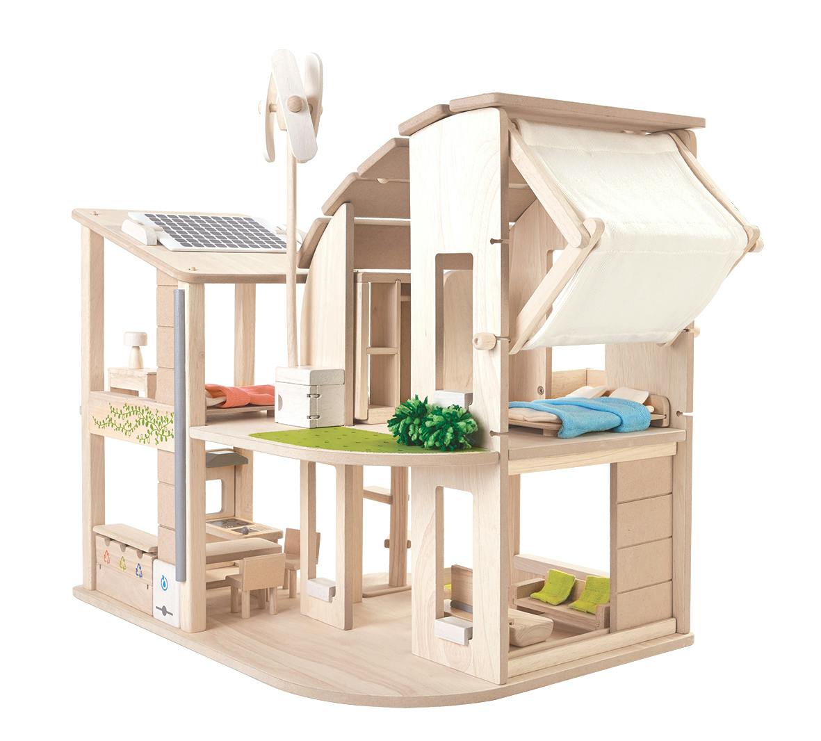 PlanToys Green Dollhouse With Furniture