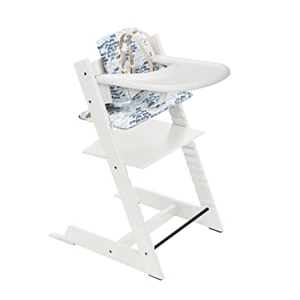 Stokke Tripp Trapp® High Chair Complete Bundle · White/Waves Blue Cushion
