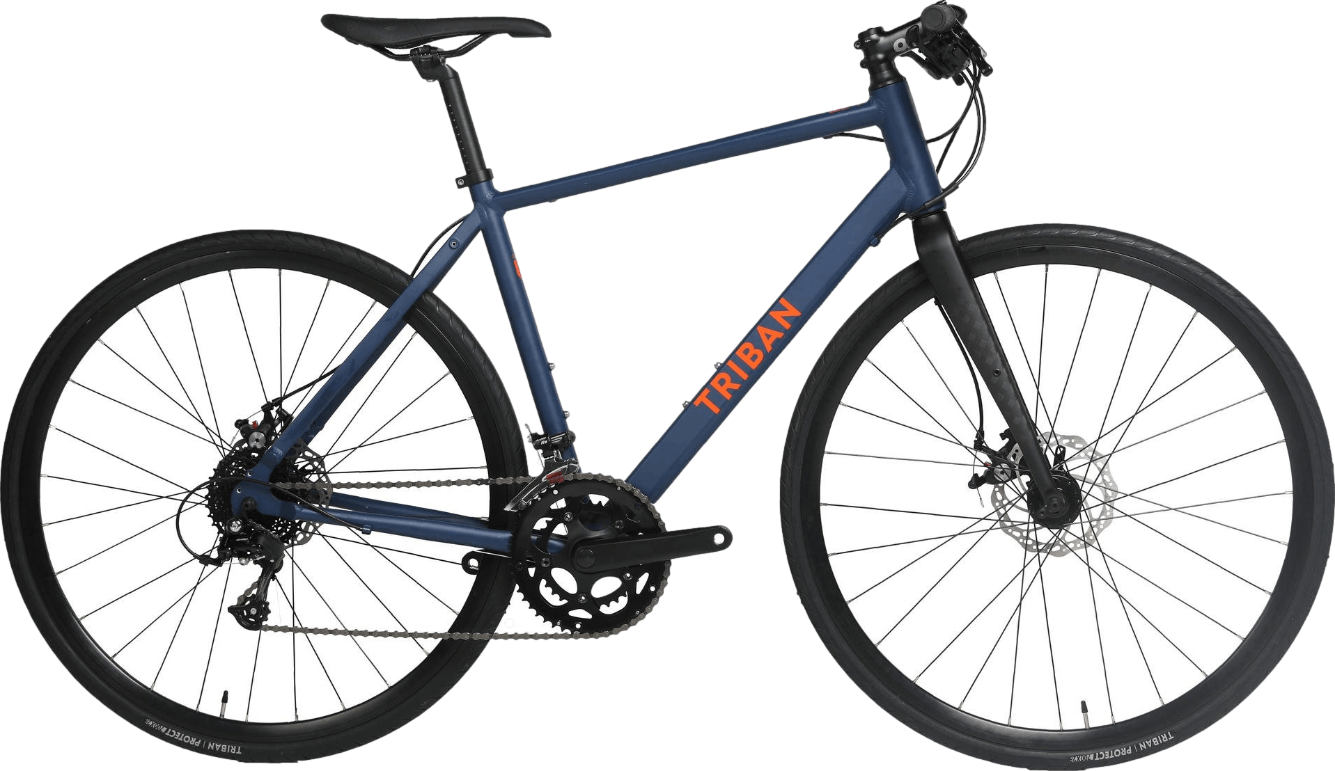 Decathlon Triban RC120, Disc Brake Flat Bar Road Bike · Blue · XL