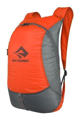 An orange lightweight pack