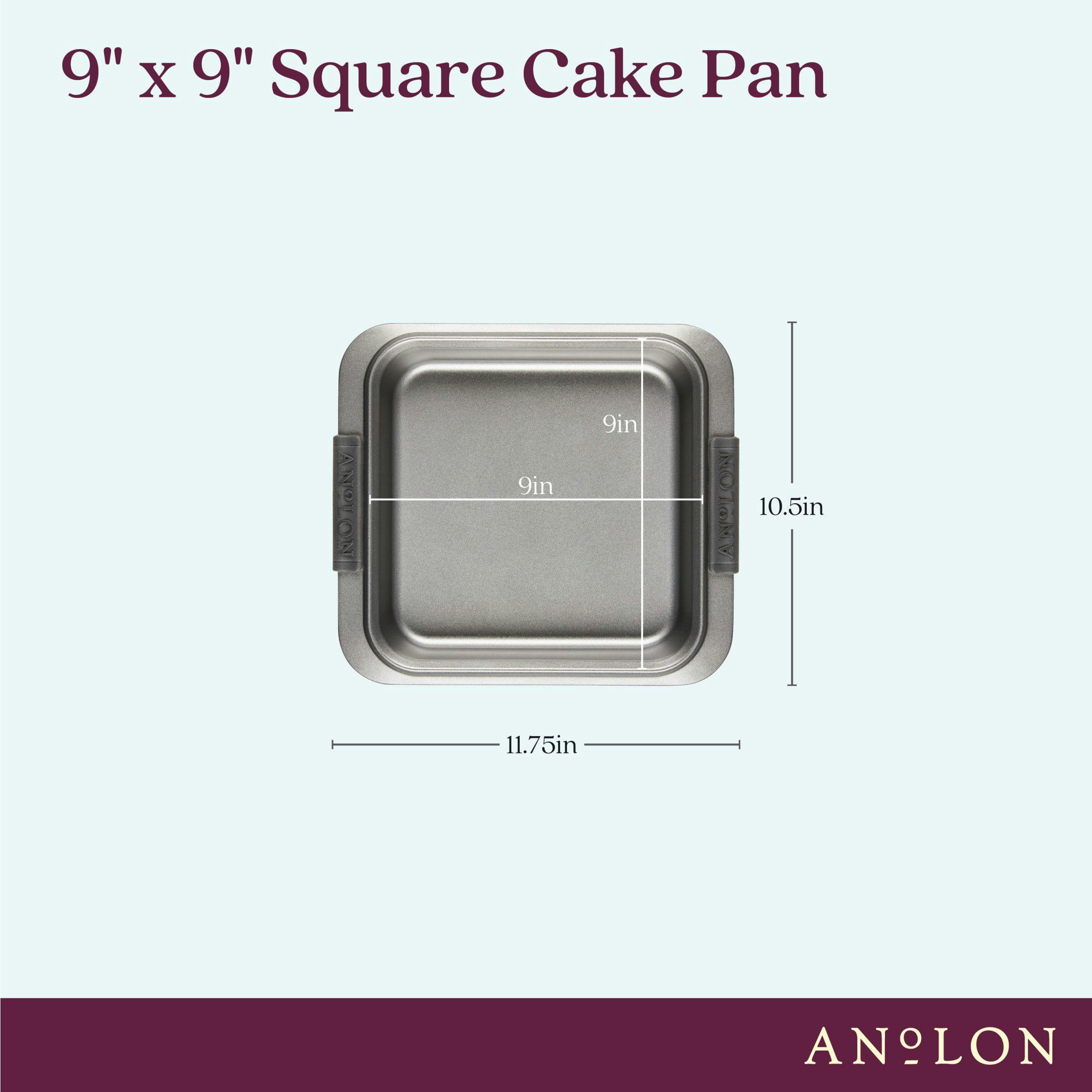 Anolon Advanced Bakeware Nonstick Square Cake Pan, 9-Inch x 9-Inch, Gray