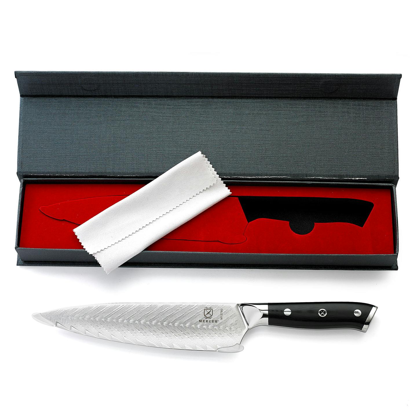 Mercer Culinary M13780 8 Damascus Chef's Knife with Leaf Etching