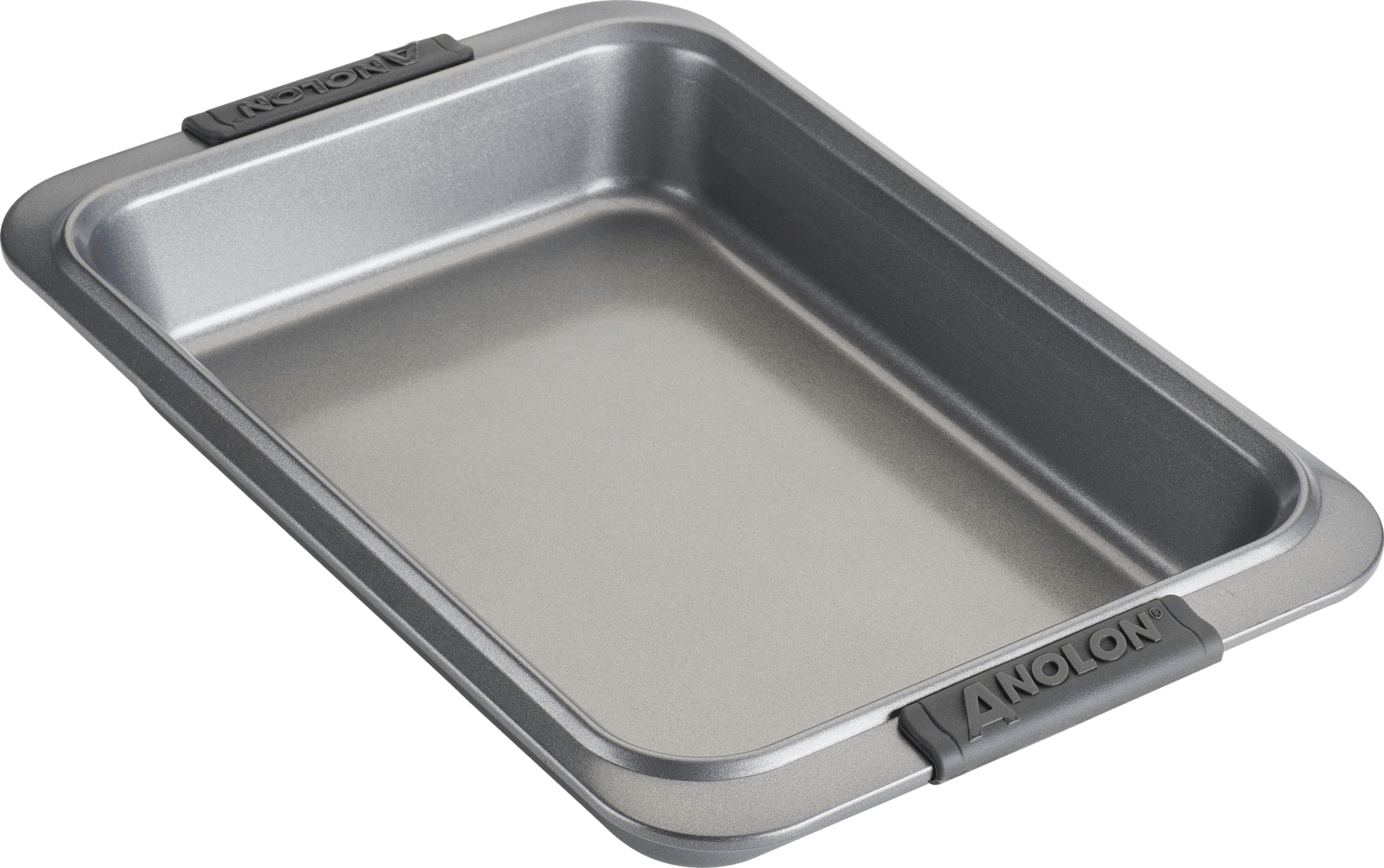 Anolon Advanced Bakeware Nonstick Rectangular Cake Pan, 9-Inch x 13-Inch, Gray with Silicone Grips