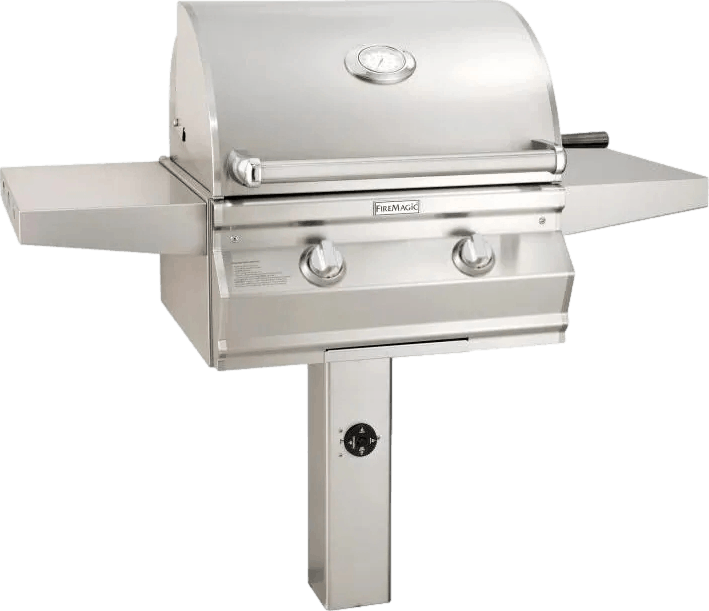 Fire Magic Choice Multi-User Accessible Gas Grill with Analog Thermometer on In-Ground Post · 24 in. · Propane