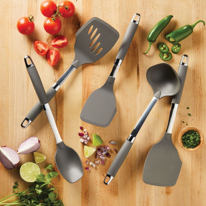 Cook with Color Silicone Cooking Utensils, 5 Pc Kitchen Utensil Set, Easy  to Cle
