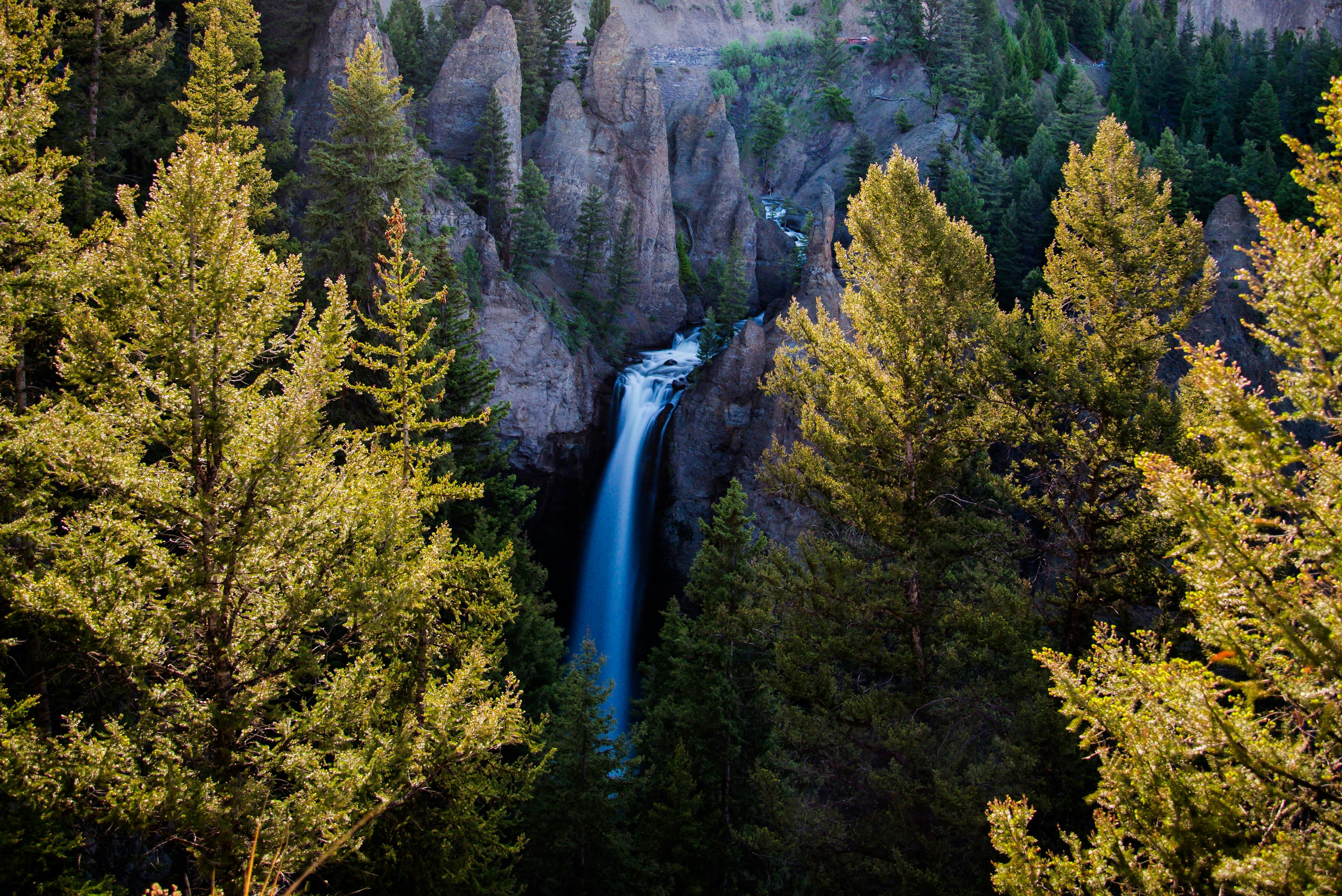 An upper view of Tower Falls