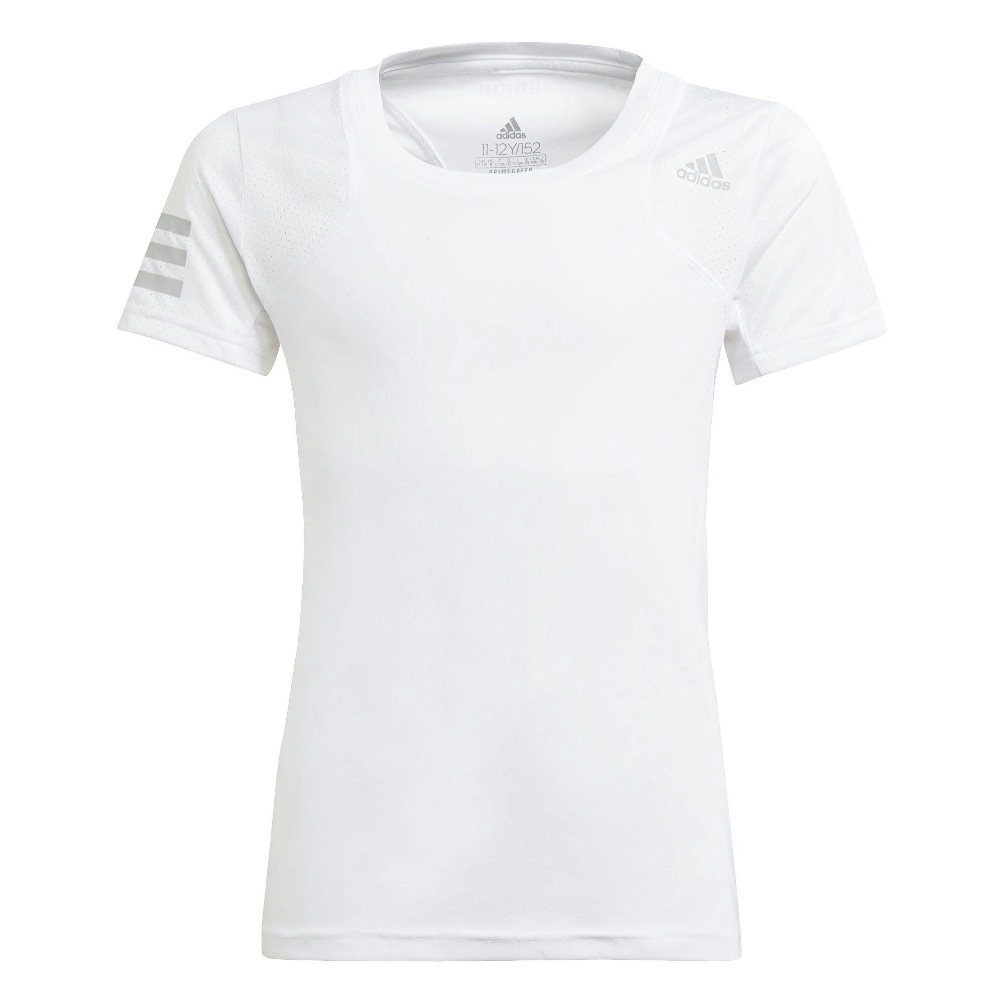 Adidas Girl's Club White-Grey Tennis Shirt