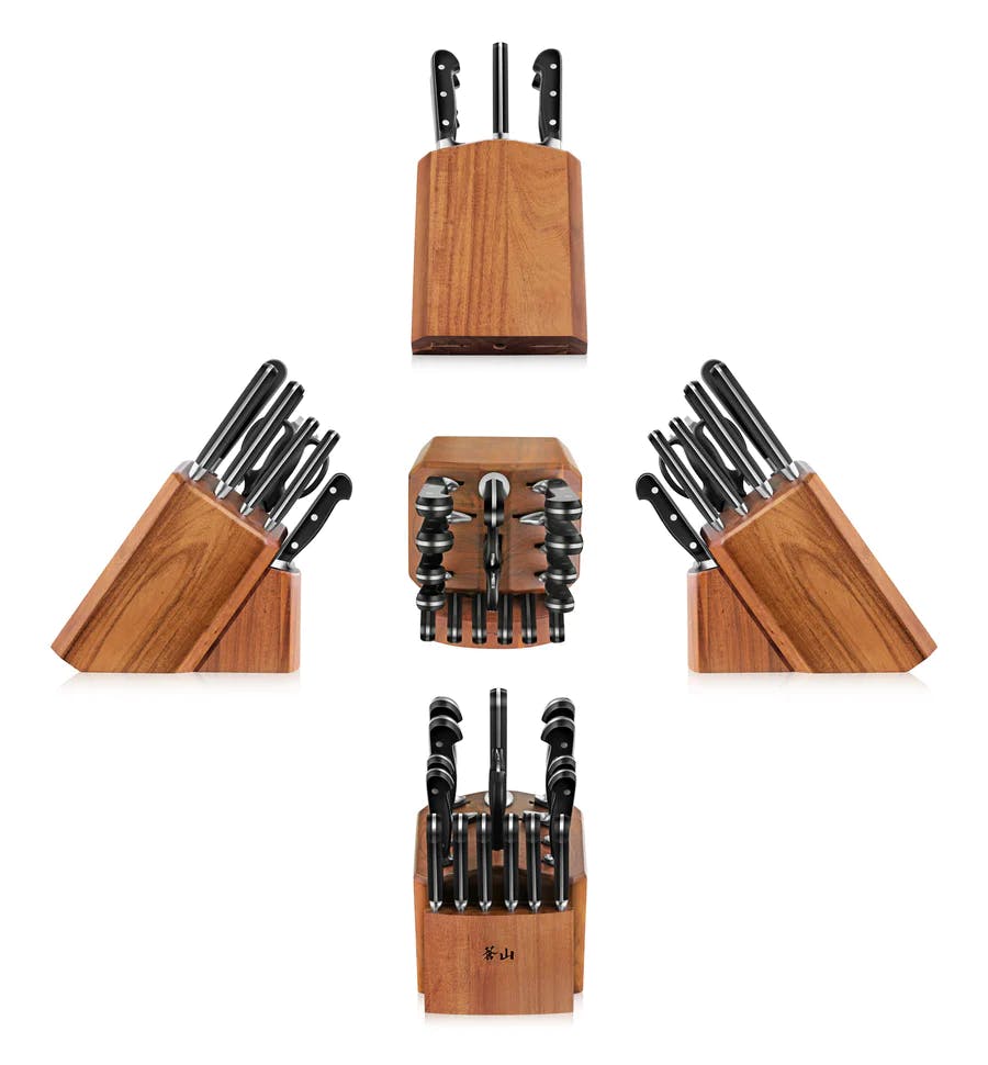 Cangshan TV2 Series 14-Piece Magnetic Knife Block Set- Acacia Wood